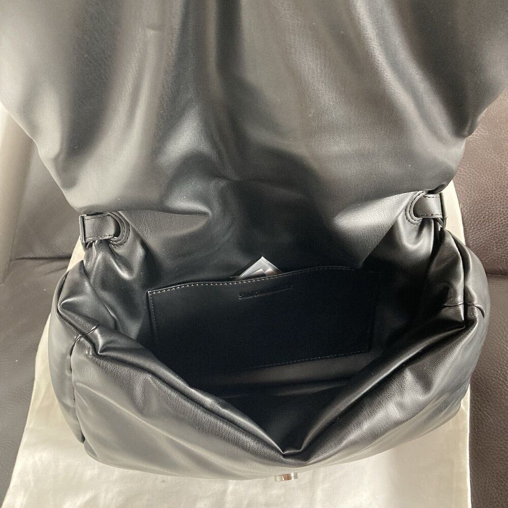 Simon Miller Black Leather Shoulder Bag with Silver Chain Handle - Picture 9 of 15